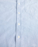 Merz b. Schwanen SHIRT11OX Modern-Cut Cotton Oxford Long-Sleeve Shirt - Light Blue / White