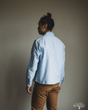 Merz b. Schwanen SHIRT11OX Modern-Cut Cotton Oxford Long-Sleeve Shirt - Light Blue / White