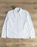 Merz b. Schwanen SHIRT11OX Modern-Cut Cotton Oxford Long-Sleeve Shirt - Stripes Light Blue