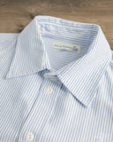 Merz b. Schwanen SHIRT11OX Modern-Cut Cotton Oxford Long-Sleeve Shirt - Stripes Light Blue