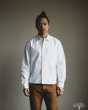 Merz b. Schwanen SHIRT11OX Modern-Cut Cotton Oxford Long-Sleeve Shirt - White
