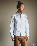 Merz b. Schwanen SHIRT19OX Button-Down Cotton Oxford Long-Sleeve Shirt - Stripes Light Blue