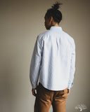 Merz b. Schwanen SHIRT19OX Button-Down Cotton Oxford Long-Sleeve Shirt - Stripes Light Blue