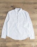 Merz b. Schwanen SHIRT19OX Button-Down Cotton Oxford Long-Sleeve Shirt - Stripes Light Blue