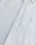 Merz b. Schwanen SHIRT19OX Button-Down Cotton Oxford Long-Sleeve Shirt - Stripes Light Blue