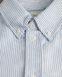 Merz b. Schwanen SHIRT19OX Button-Down Cotton Oxford Long-Sleeve Shirt - Stripes Light Blue