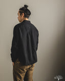 SHIRT20LI Relaxed Fit Organic Linen Long-Sleeve Shirt - Deep Black