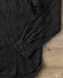 SHIRT20LI Relaxed Fit Organic Linen Long-Sleeve Shirt - Deep Black