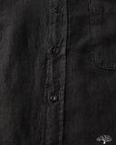 SHIRT20LI Relaxed Fit Organic Linen Long-Sleeve Shirt - Deep Black