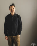SHIRT20LI Relaxed Fit Organic Linen Long-Sleeve Shirt - Deep Black