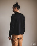 THERMAL01 Diamond-Patterned Cotton Thermal Long Sleeve - Deep Black