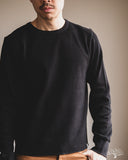 THERMAL01 Diamond-Patterned Cotton Thermal Long Sleeve - Deep Black
