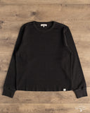 THERMAL01 Diamond-Patterned Cotton Thermal Long Sleeve - Deep Black