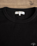 THERMAL01 Diamond-Patterned Cotton Thermal Long Sleeve - Deep Black