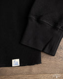 THERMAL01 Diamond-Patterned Cotton Thermal Long Sleeve - Deep Black