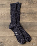 Nishiguchi Kutsushita Hemp Cotton Ribbed Sock - Midnight