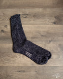 Nishiguchi Kutsushita Hemp Cotton Ribbed Sock - Midnight