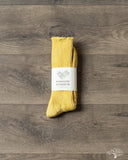Nishiguchi Kutsushita Hemp Cotton Ribbed Sock - Vintage Yellow