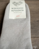 Nishiguchi Kutsushita Linen Cotton Pile Anclet - Light Gray