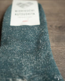 Nishiguchi Kutsushita Linen Cotton Pile Anclet - Moss Green