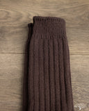 Nishiguchi Kutsushita Luxurious Cotton Ribbed Socks - Brown