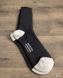 Nishiguchi Kutsushita Luxurious Cotton Ribbed Socks - Charcoal