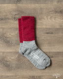 Nishiguchi Kutsushita Mohair Wool Pile Socks - Bordeaux