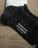 Nishiguchi Kutsushita Mohair Wool Pile Socks - Light Grey