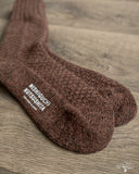 Nishiguchi Kutsushita Wool Cotton Boot Socks Mocha Brown