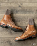 Nishiguchi Kutsushita Wool Cotton Slab Socks - Brown