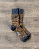 Nishiguchi Kutsushita Wool Jacquard Socks - Navy
