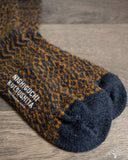 Nishiguchi Kutsushita Wool Jacquard Socks - Navy