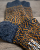 Nishiguchi Kutsushita Wool Jacquard Socks - Navy