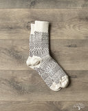 Nishiguchi Kutsushita Wool Jacquard Socks - Oatmeal