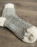 Nishiguchi Kutsushita Wool Jacquard Socks - Oatmeal
