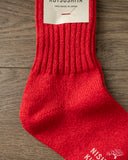 Nishiguchi Kutsushita Silk Cotton Socks - Red