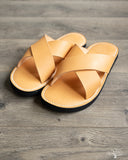 OGL x Dr. Sole Leather Cross Sandals - Natural