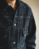 Omoto 3215-BCH - 13.5oz Type 2 Selvedge Denim Jacket - Charcoal Overdye