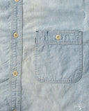 Omoto 5017 - 5.5oz High Density Chambray Work Shirt - 4 Year Wash