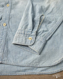 Omoto 5017 - 5.5oz High Density Chambray Work Shirt - 4 Year Wash