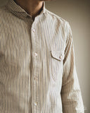 OR-5007E Striped Shawl Collar Shirt