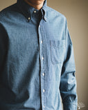 orSlow Chambray Standard Button Down Shirt - Indigo-Dyed Mini-Check