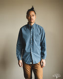 orSlow Chambray Standard Button Down Shirt - Indigo-Dyed Mini-Check