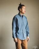 orSlow Chambray Standard Button Down Shirt - Indigo-Dyed Mini-Check