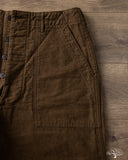 orSlow Cotton Linen Moleskin Fatigue Pants - Coffee Brown