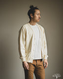 orSlow Lightweight French Terry Sweatshirt Cardigan - Pale Yellow