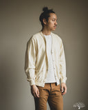 orSlow Lightweight French Terry Sweatshirt Cardigan - Pale Yellow