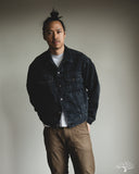 orSlow Organic Cotton Flannel Check Lining Type 3 Denim Jacket - Black Denim Stone