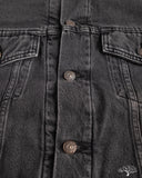 orSlow Organic Cotton Flannel Check Lining Type 3 Denim Jacket - Black Denim Stone