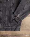 orSlow Organic Cotton Flannel Check Lining Type 3 Denim Jacket - Black Denim Stone